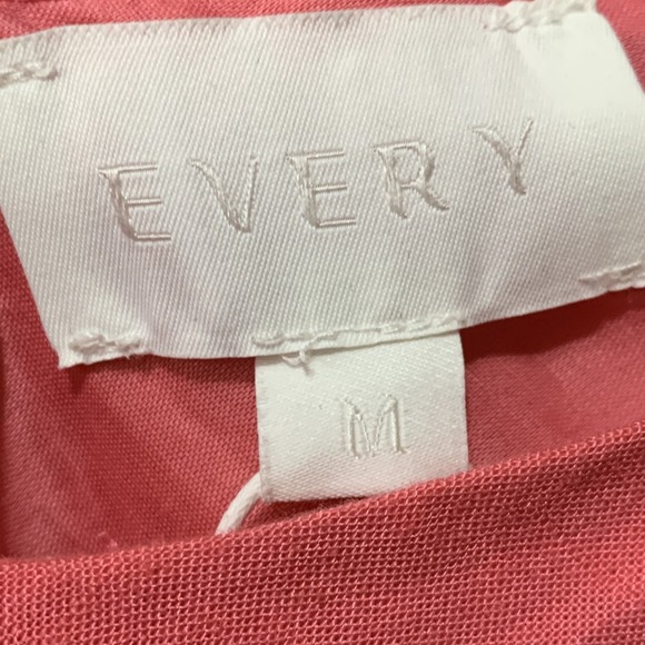 Every‎ Dress Womens Medium Pink Linen Rayon Tie Back Puff Sleeve Boho Babydoll - Picture 7 of 11